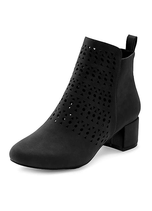 LASCANA Perforated Zip Ankle Boots