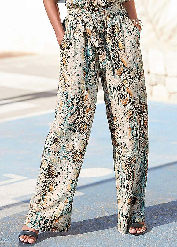 LASCANA Snake Print Palazzo Pants