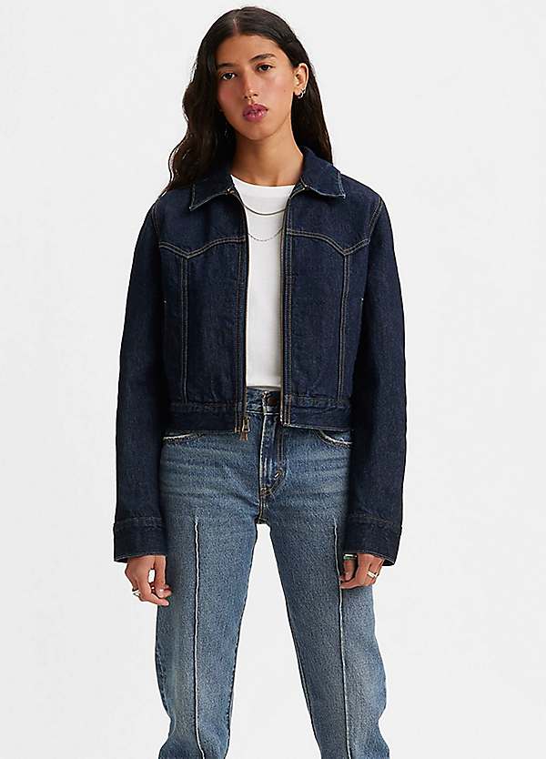 Levi's Zip Up Slim Fit Trucker Denim Jacket Kaleidoscope