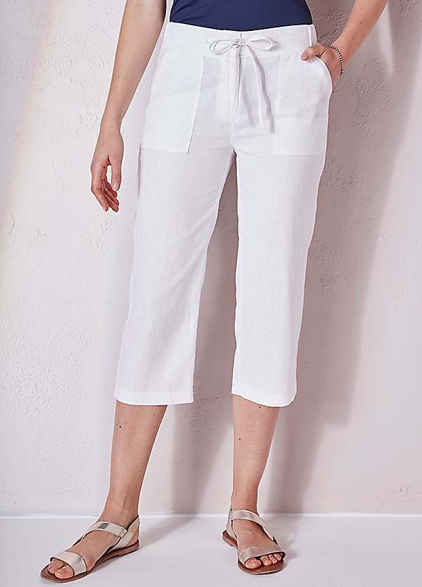 Stone Linen Trousers by Freemans