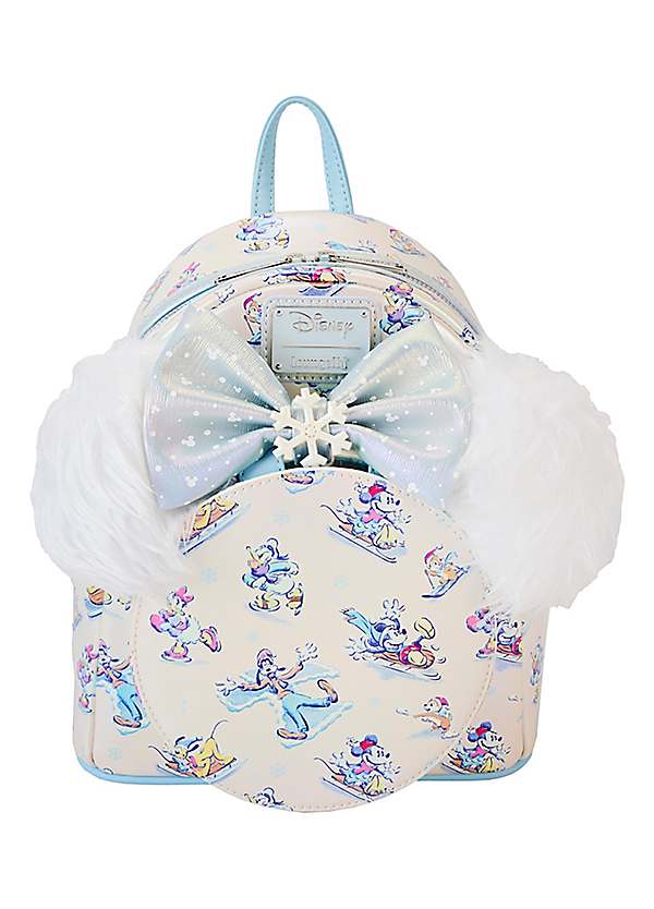 Loungefly Disney Mickey Friends Winter Wonderland AOP Mini Backpack with Headband Kaleidoscope