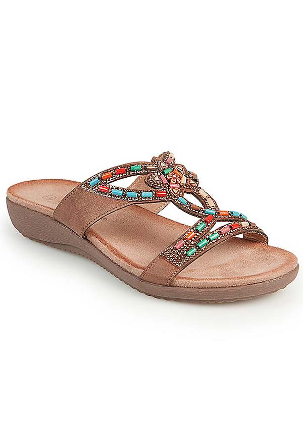 Clarks beaded cheap flip flops