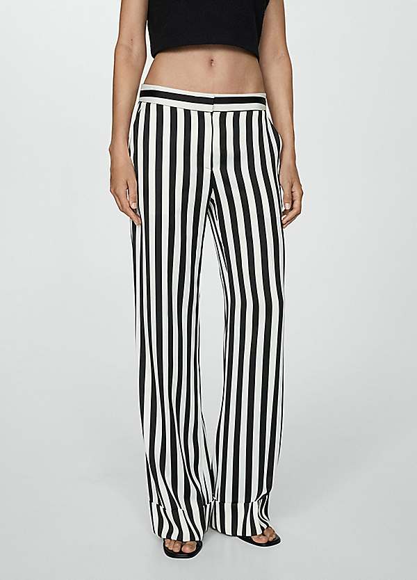 Striped pants black online