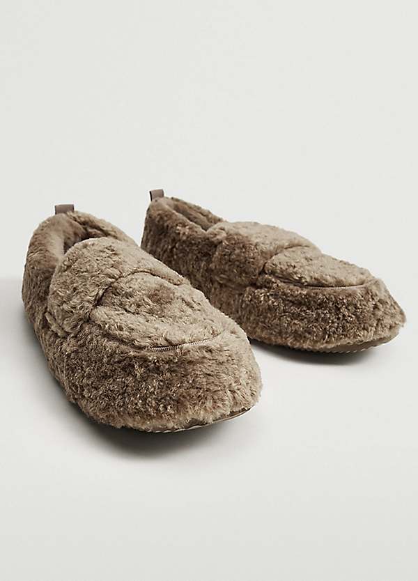 mango fur slippers