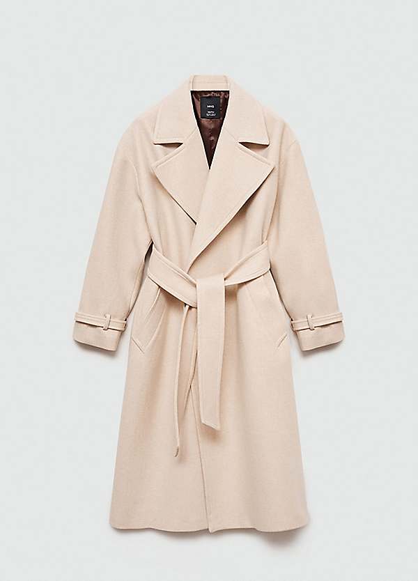 Mango Traviata Beige Wool Blend Coat | Kaleidoscope