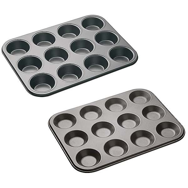 Baking Tin: 12 Hole MasterClass Crusty Bake Shallow Tin, Non-Stick