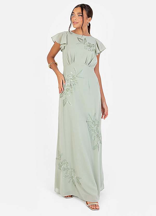 Maya Deluxe Cowl Back Floral Embroidered & Beaded Maxi Dress | Kaleidoscope Maya Deluxe Cowl Back Floral Embroidered & Beaded Maxi Dress | Kaleidoscope