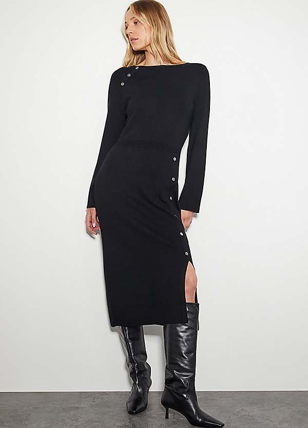 Monsoon Ciara Button Midi Jumper Dress Kaleidoscope