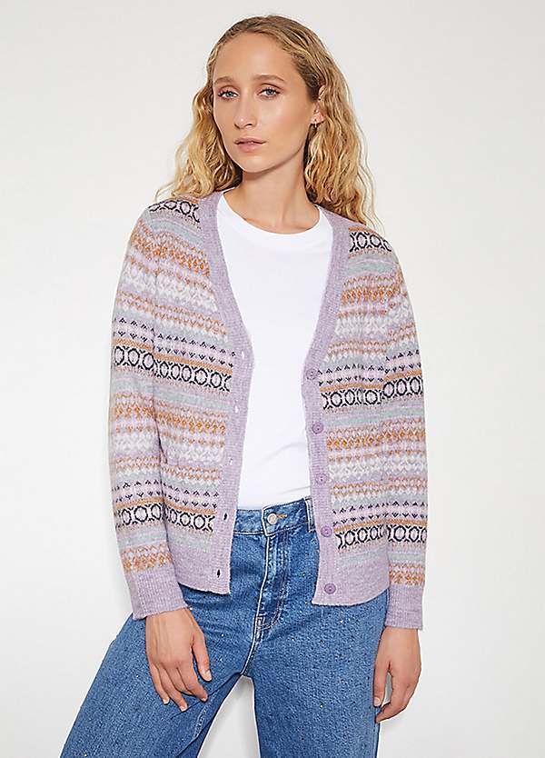Monsoon Fliss Fair Isle Cardigan Kaleidoscope