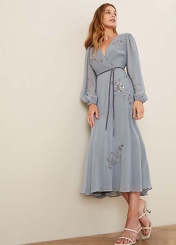 Monsoon Gracie Embroidered Wrap Dress ...