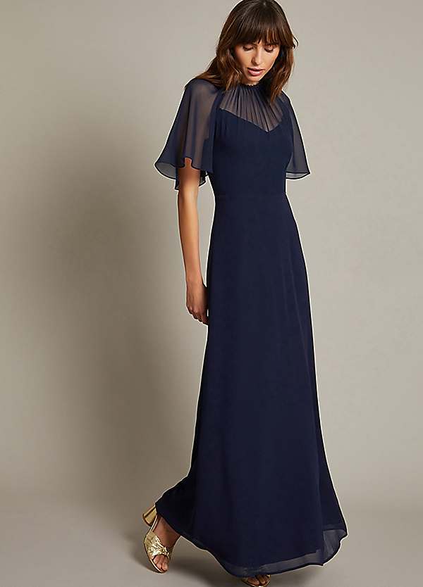 Angel Sleeve Chiffon Midi Occasion Midi Dress With Sleeves Monsoon