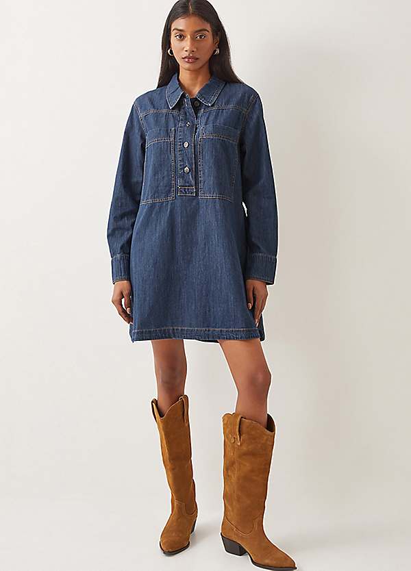 Monsoon Nara Denim Tunic Shirt Dress Kaleidoscope