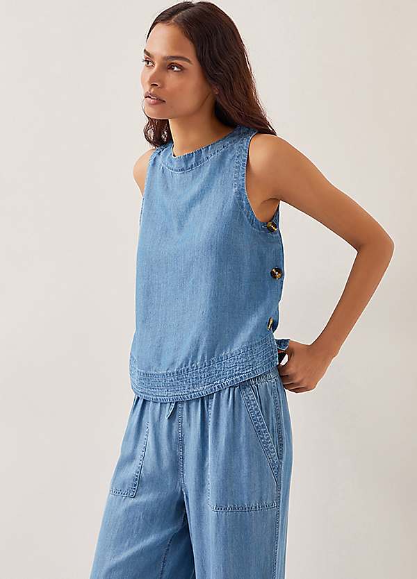 Monsoon Nyla Button Side Tank Top | Kaleidoscope