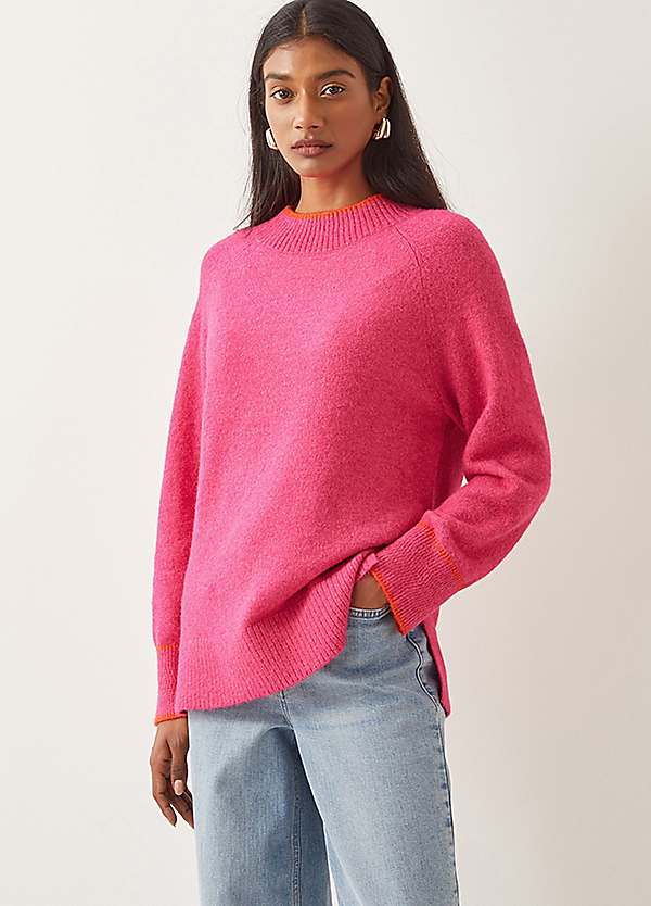 Monsoon Oti Oversized Mock Neck Jumper Kaleidoscope