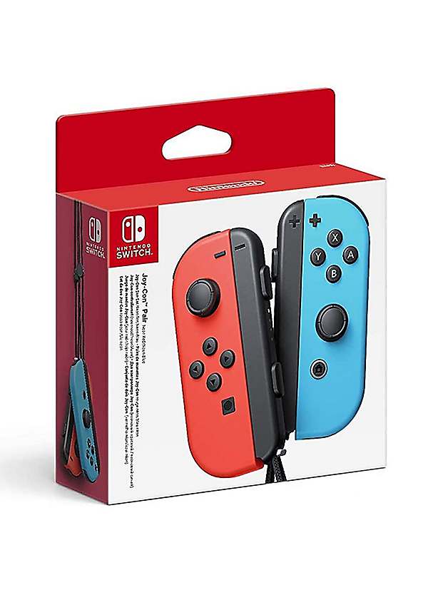 Nintendo Joy Con Pair Neon Red Blue Kaleidoscope