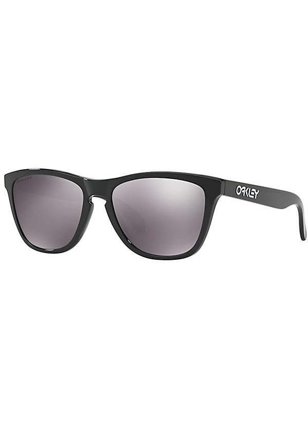 Oakley Mens Frogskins Sunglasses Polished Black with Black Lens |  Kaleidoscope