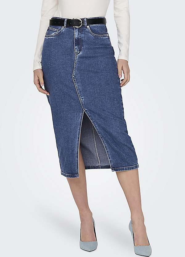 Only Front Slit Denim Skirt | Kaleidoscope