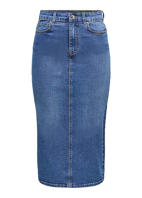 Pencil Skirt Denim Skirt Zara Uk Only Wonder Midi Back Slit Denim