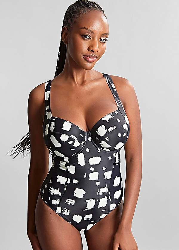 Panache Swim Black Sand Paloma Balcony Swimsuit Kaleidoscope