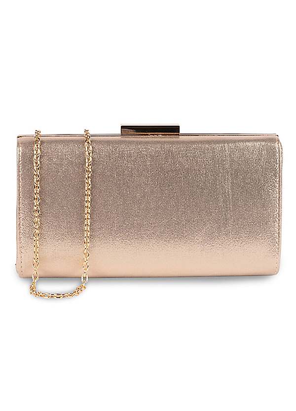 Rose gold and silver clutch outlet bag