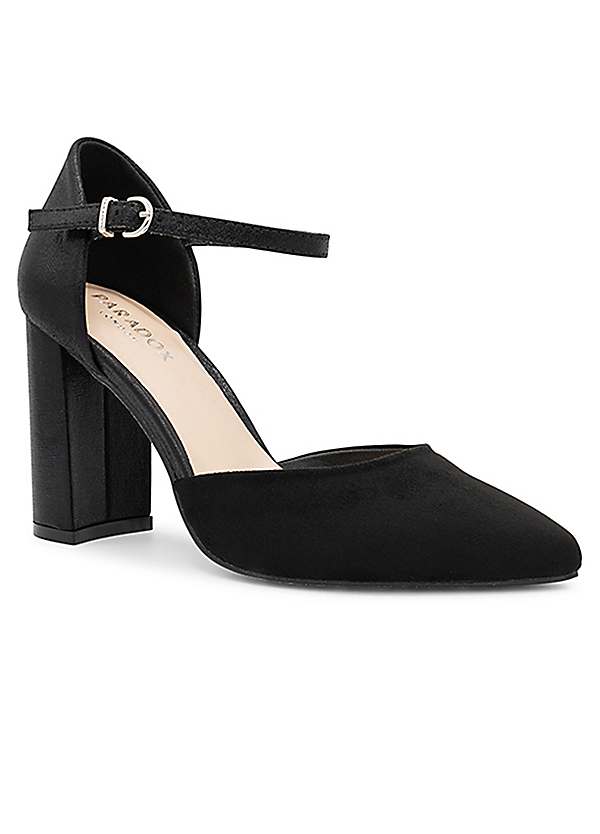 Paradox London Micro Suede 'Rana' High Block Heel Ankle Strap