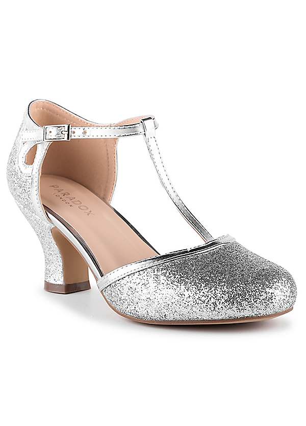 silver glitter shoes low heel