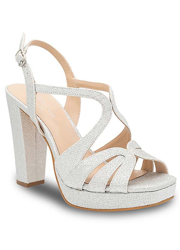 Silver high heel platform on sale sandals