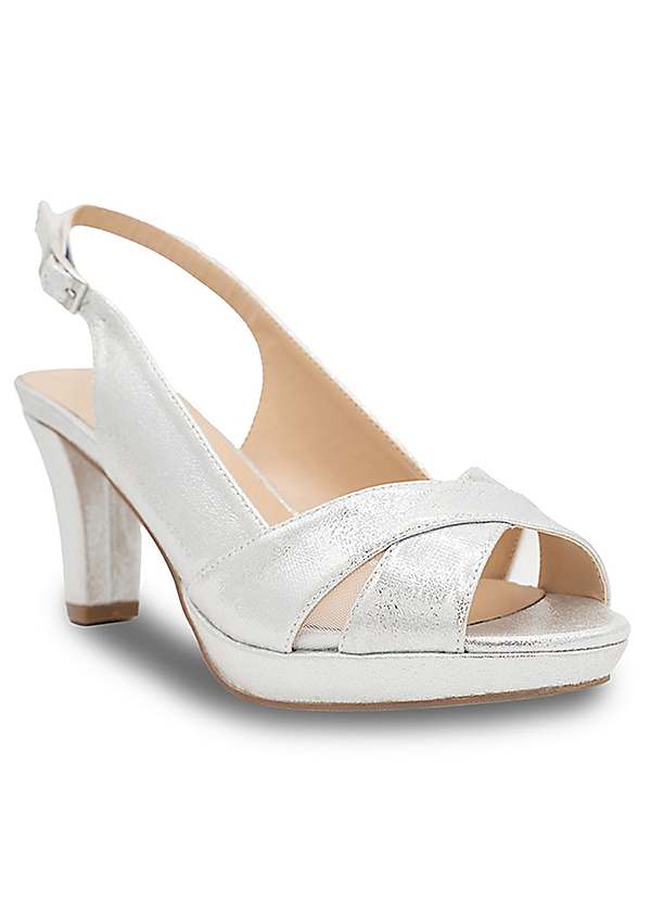 White and best sale silver platform sandals