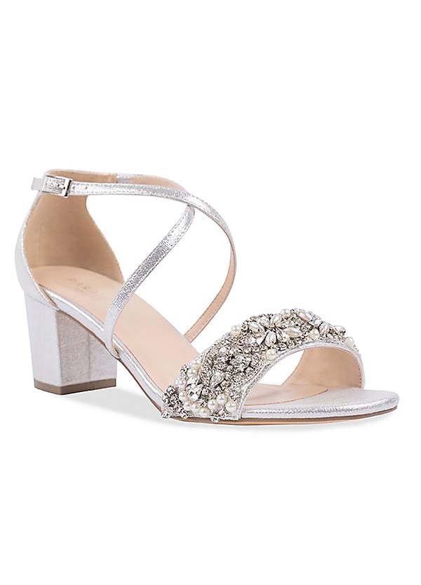 Shimmer block sale heel sandals