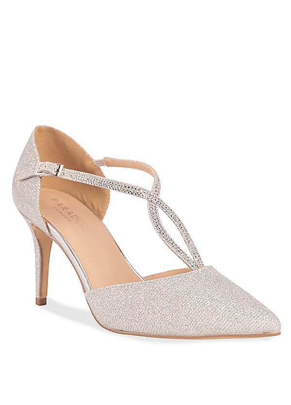 Silver glitter sale court heels