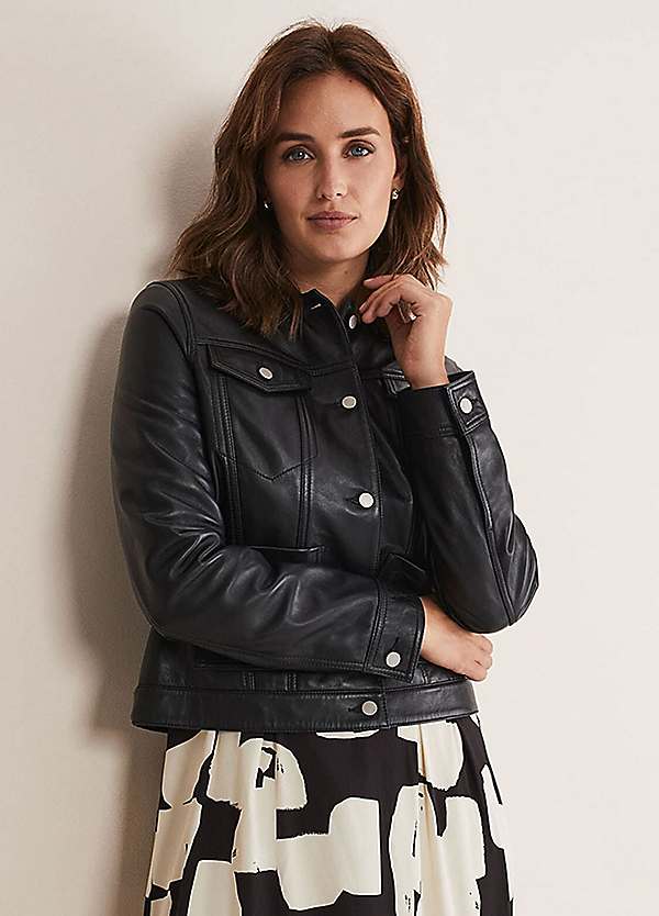 phase eight leather jacket