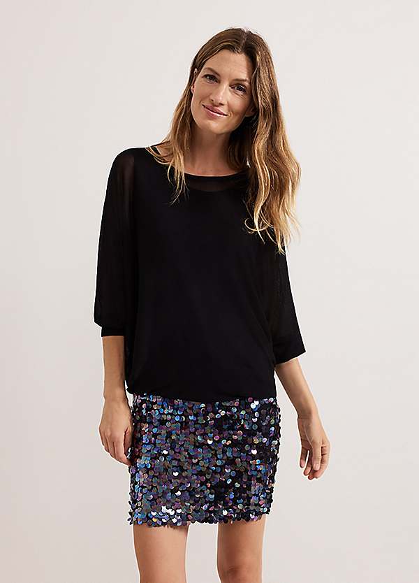 phase eight black sequin dress Trudy Black Sequin Velvet Shift Dress