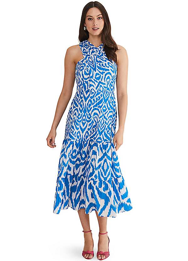 Phase Eight Bella Cross Neck Print Midi Dress