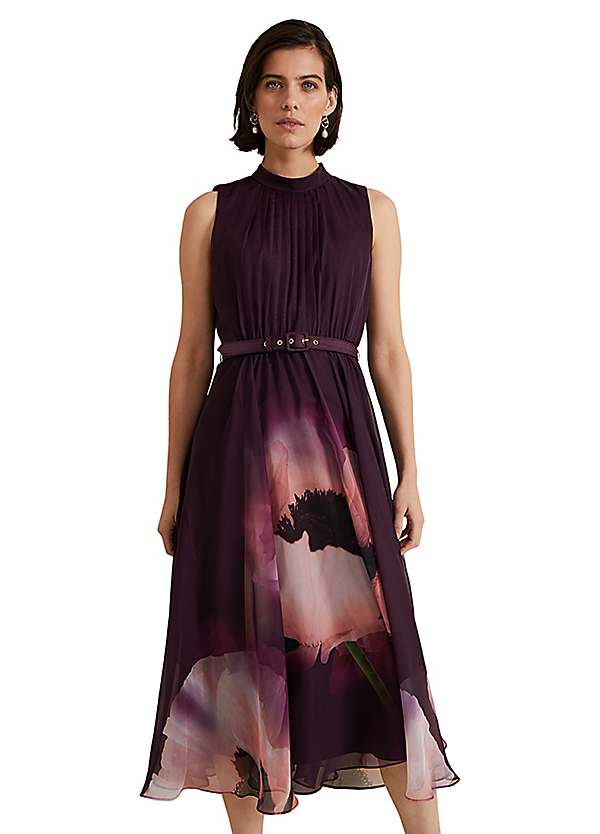 Phase Eight Bethany Placement Print Midi Dress | Kaleidoscope