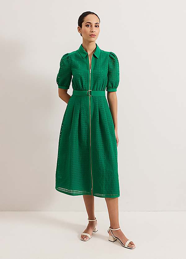 slim fit dress slacks PHASE EIGHT EMERALD GREEN 3/4 SLEEVED WRAP ACROSS KNIT DRESS SIZE 12 –  Whispers Dress Agency main image 1