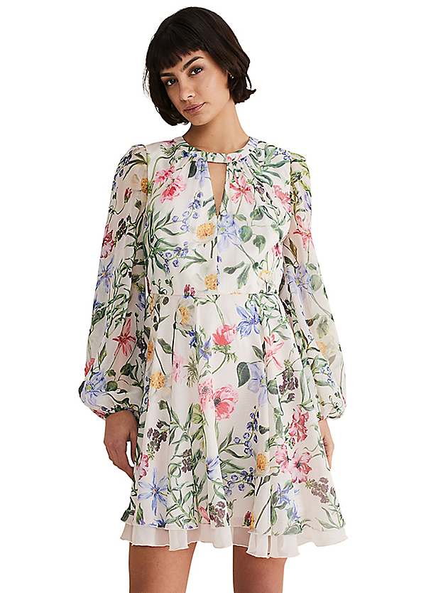 Chiffon floral hot sale mini dress