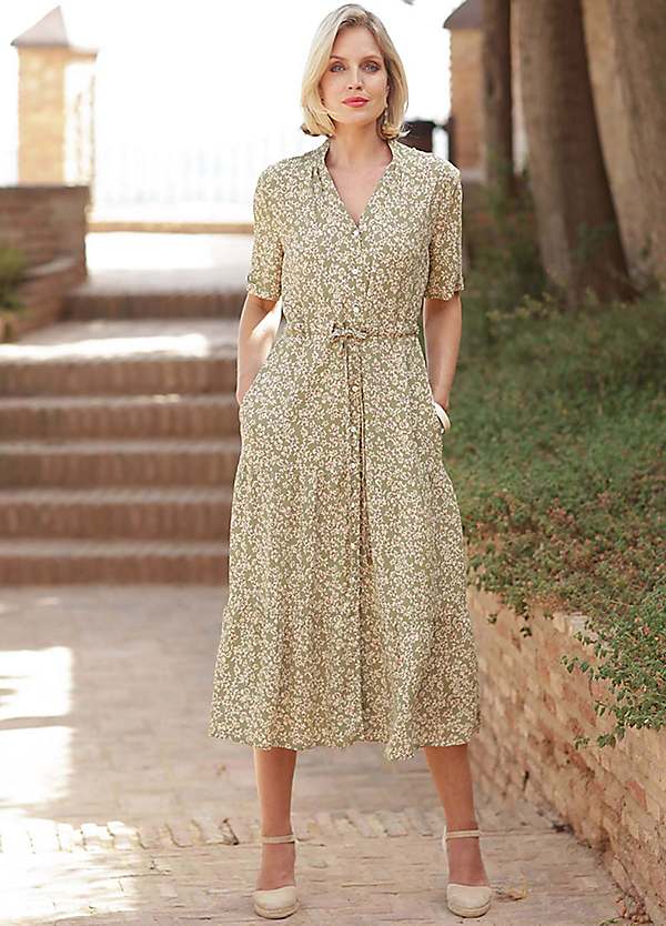 Khaki tea dress sale