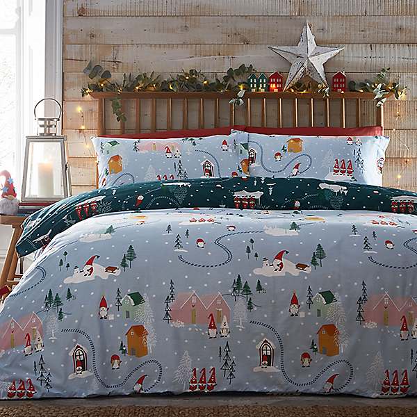 christmas village duvet set