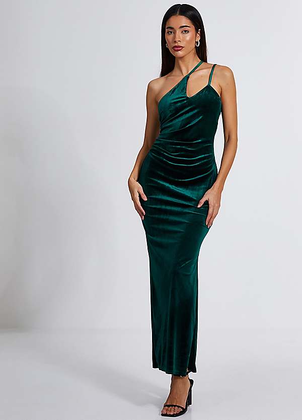One Shoulder Quiz Bottle Green Cross Strap Maxi Dress Green Bethan One  Shoulder Maxi Dress WHISTLES
