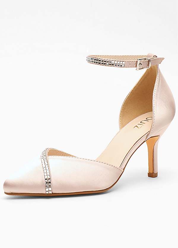 Quiz Champagne Satin Court Shoes