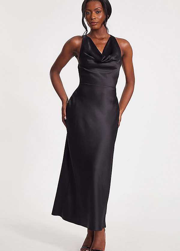 Cowl Neck Quiz Evening Dresses Uk Quiz Pink Asymmetric Cowl Neck Maxi Dress  12