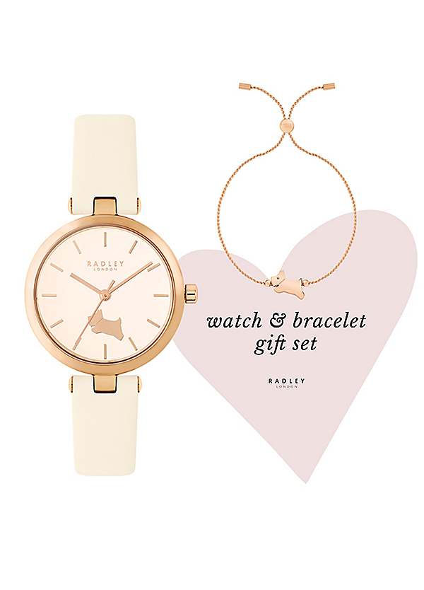 Rose gold leather outlet watch