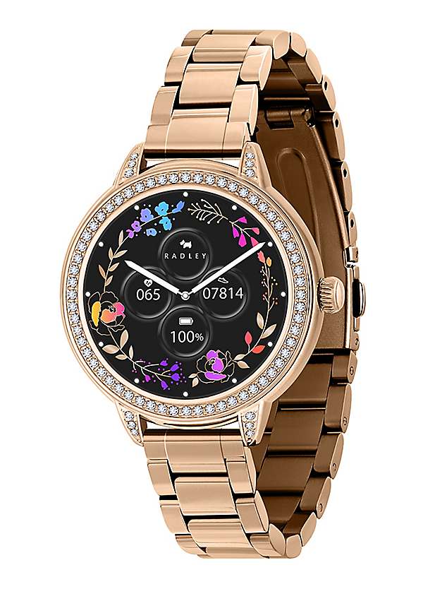 Radley London Smart Series 33 AMOLED Stone Set Stainless Steel Rose Gold Plated Bracelet Smart Watch Kaleidoscope