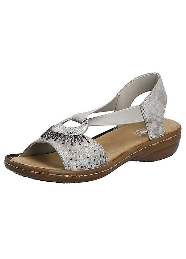 Rieker 60880 Ladies Metallic Elasticated Sandals Kaleidoscope