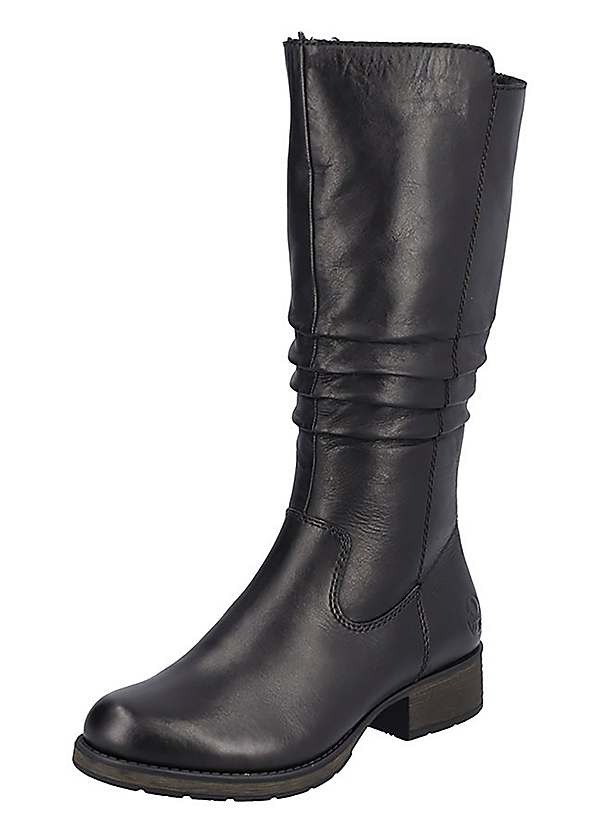 Rieker Black Long Boots Kaleidoscope