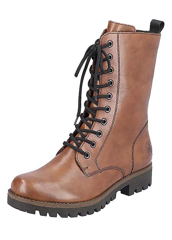 Rieker Tan Lace Up Mid Boots