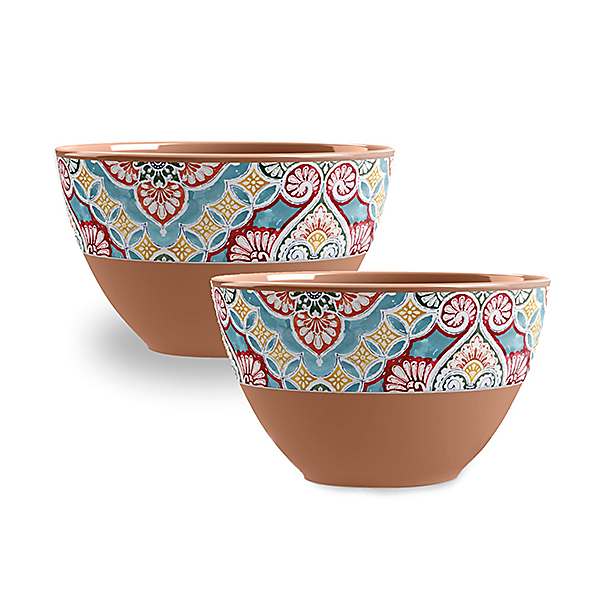 Epicurean Rio Medallion Design Dipping Bowls-Melamine/Plastic Set of 2 