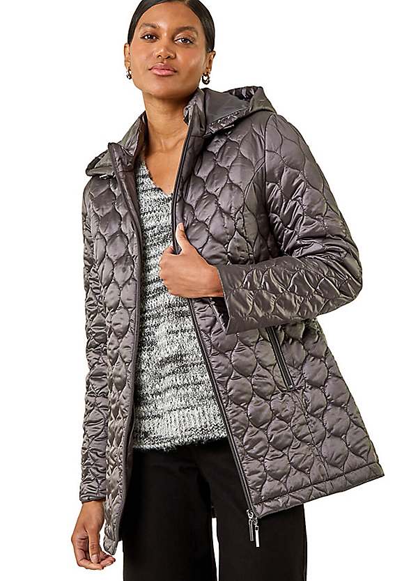 Roman Hooded Quilted Puffer Coat Kaleidoscope