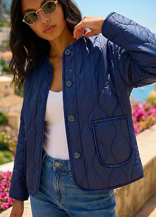 Roman Two-Tone Crew Neck Jacket | Kaleidoscope