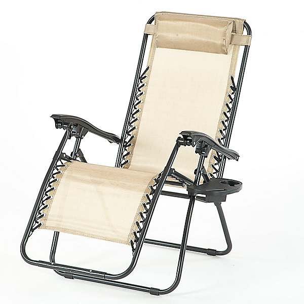 sun lounger with cup holder